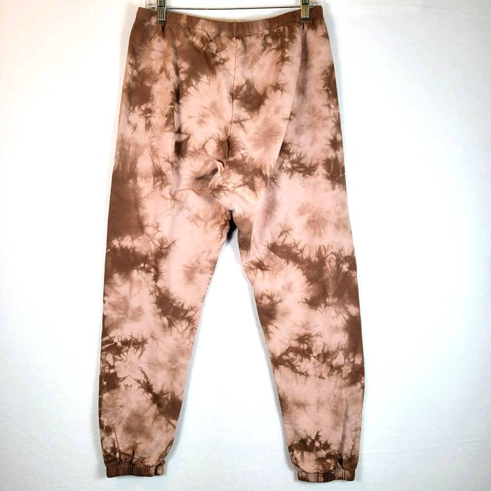 Lacausa Womens Slater Tie Dye Pull On Jogger Pant Size Large Brown Athleisure